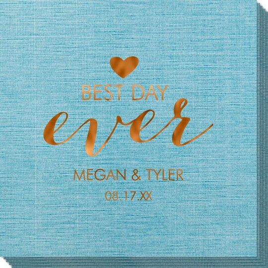 Best Day Ever with Heart Bamboo Luxe Napkins